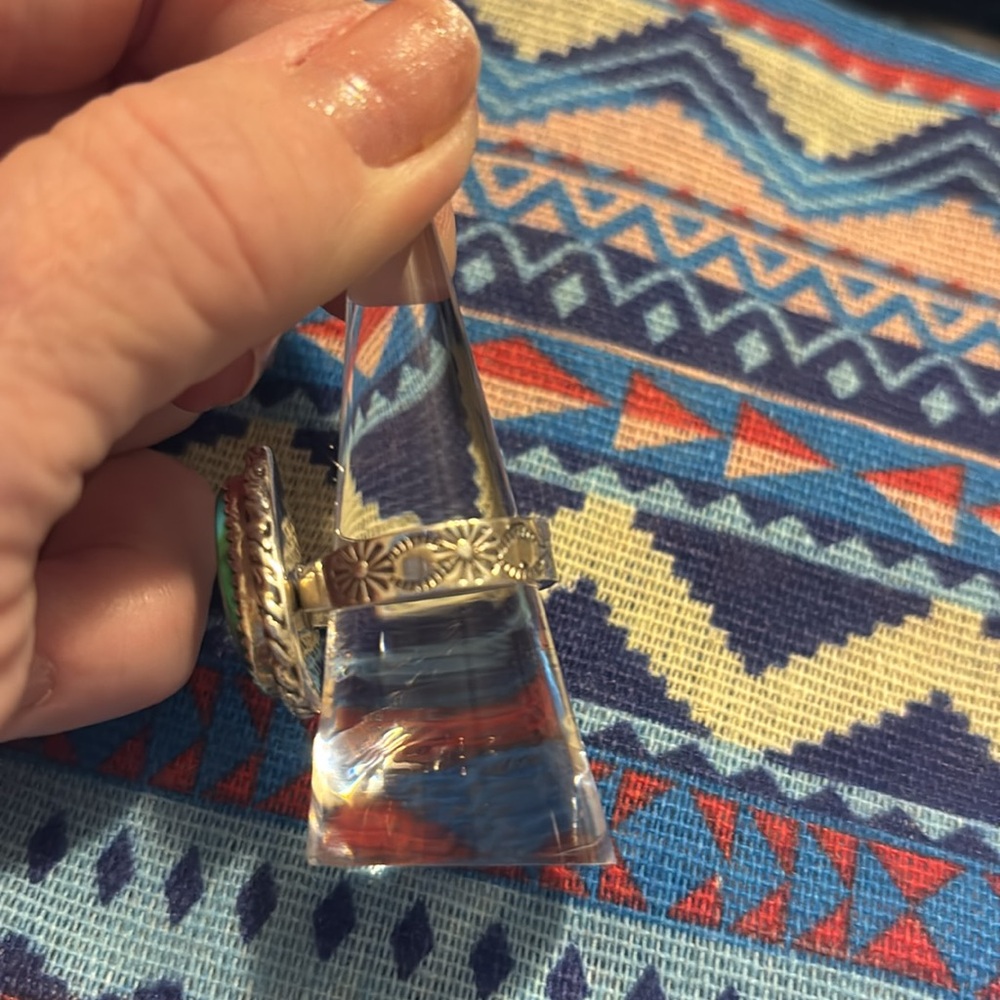 Sonoran gold turquoise ring sterling - Picture 7 of 7